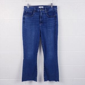 LOFT The Curvy Kick Crop Raw‎ Hem Bootcut Dark Wash Women's Size 10